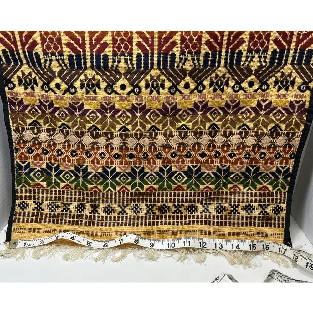 Guatemalan Quetzal Bird Hand Woven Textile Wall Hanging 17 X 41